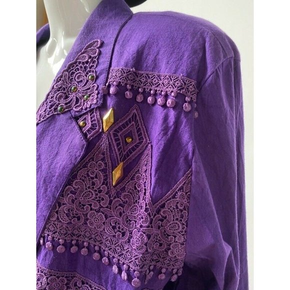 Womens 2 Piece Skirt Suit Purple Long Sleeve - Picture 7 of 8